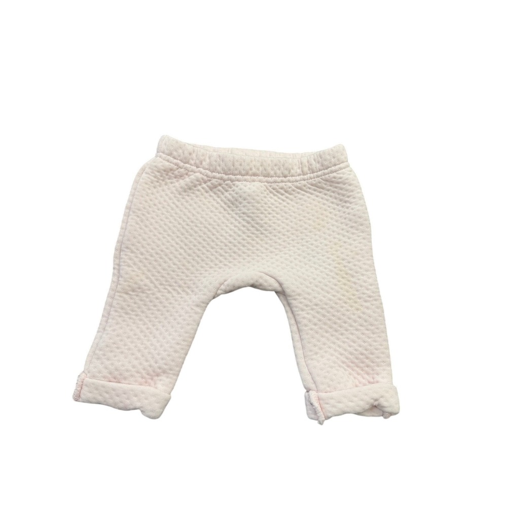 Tres Beau et Belle Baby Girl Pink Quilted Pants Leggings Size 0-3M Elastic Waist